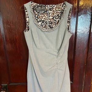 Gray dress with pearls